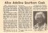Southam, Alice Adeline (Cook) 20 July 1889 - 15 January 1980